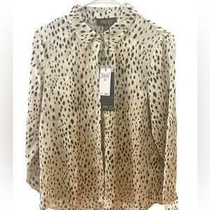 Beautiful Truth by Republic Women's Long Sleeve Leopard Print Blouse NWT